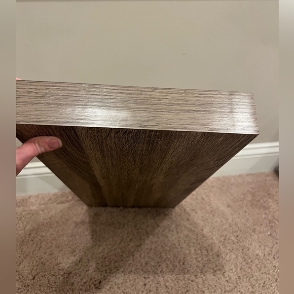 New in box rustic wood floating shelf 24 x 20x 2 hidden bracket rustic wood - Picture 7 of 16